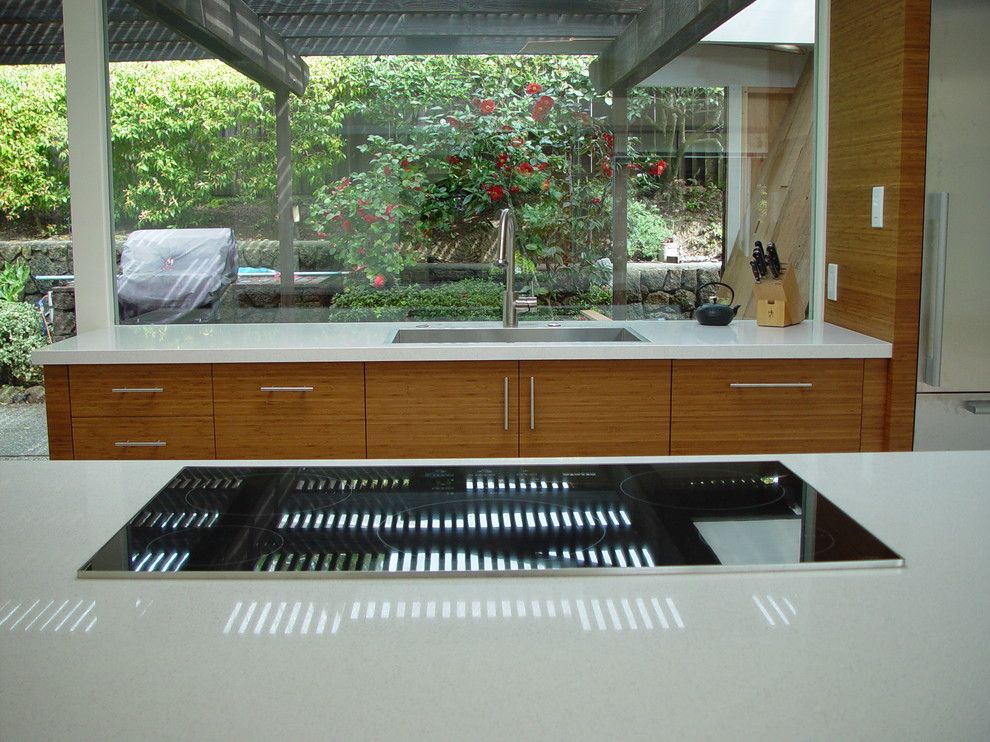 Eichler House for a Midcentury Kitchen with a Faucet and Mid Century Modern Kitchen   Cooktop + Sink (Kpkm) by Altereco,Inc