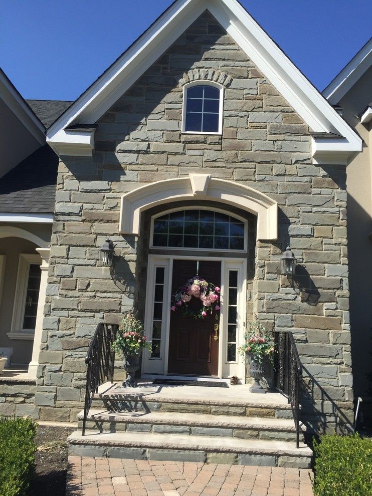 Eifs Siding for a Rustic Entry with a Arcusstone and Martinsville, Nj  Stucco Remediation by Stoneart Designs