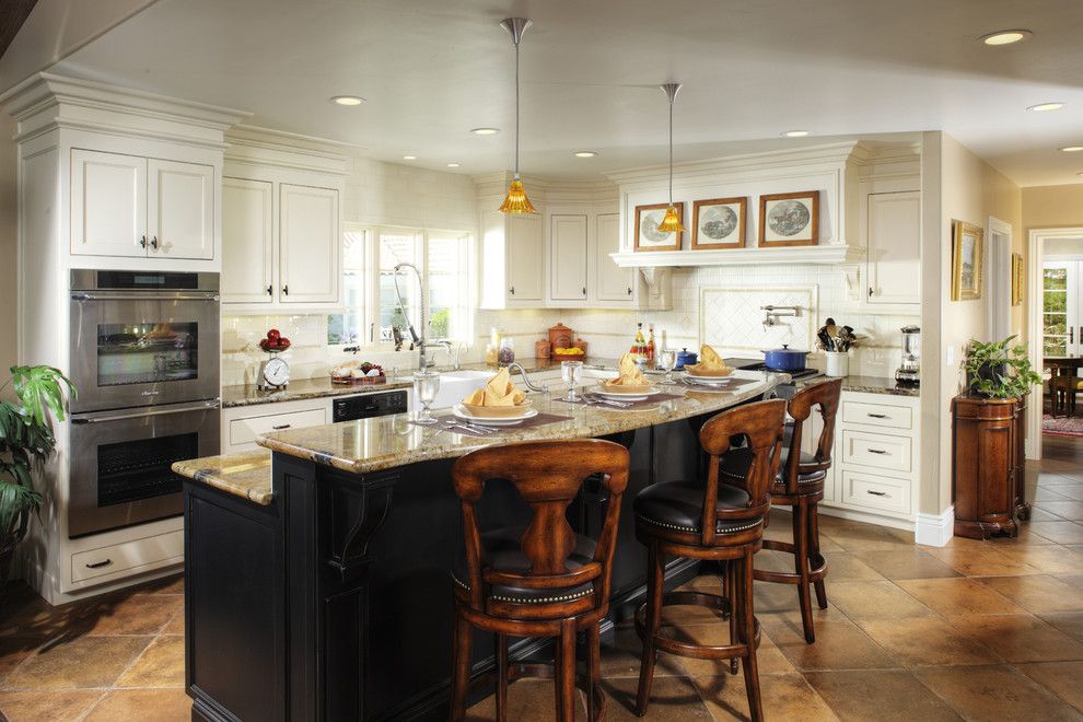 El Dorado Hills Theater for a Traditional Kitchen with a Kitchen Island and Kitchen by Debbie R. Gualco