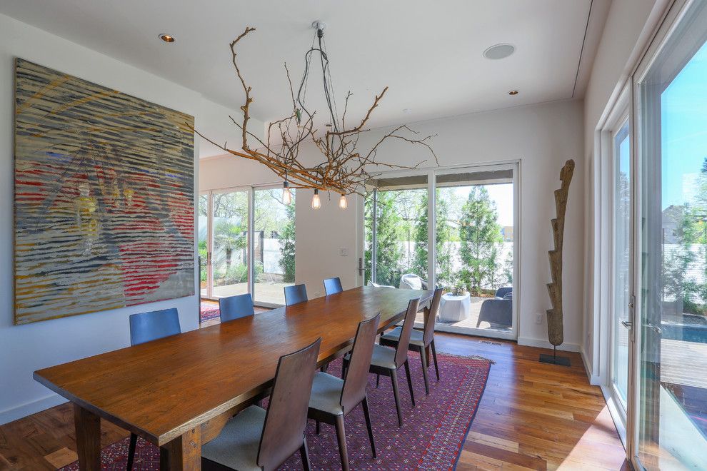 Electic for a Contemporary Dining Room with a Branch Chandelier and 765 Studio/residence, a Modern Residence in Atlanta, Georgia by Tac Studios, Architects