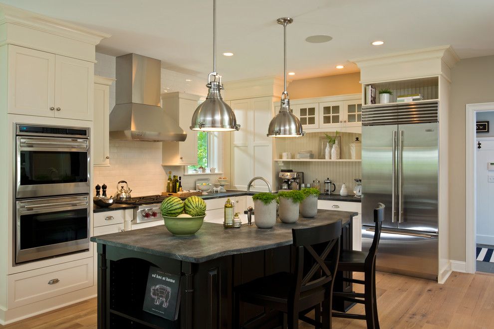 Electic for a Traditional Kitchen with a Island Seating and 2013 Parade of Homes   Pinnacle Homes Winner   Best Kitchen by Columbia Cabinets