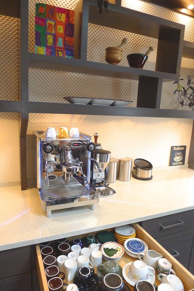 Espreso for a Contemporary Spaces with a Gas Hob and Bamboo Kitchen by Susan Brook Interiors