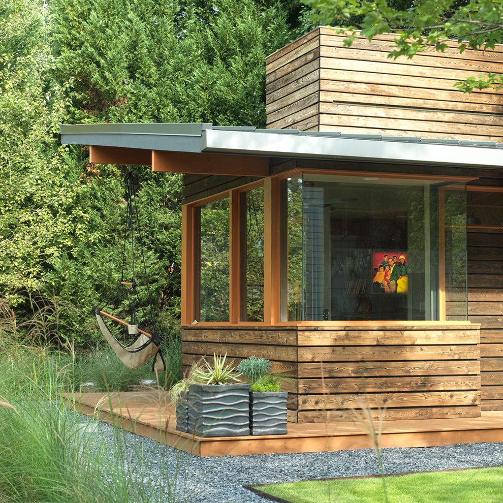 Ewing Irrigation for a Rustic Shed with a Rustic and Writer's Studio by Core Landscape Group