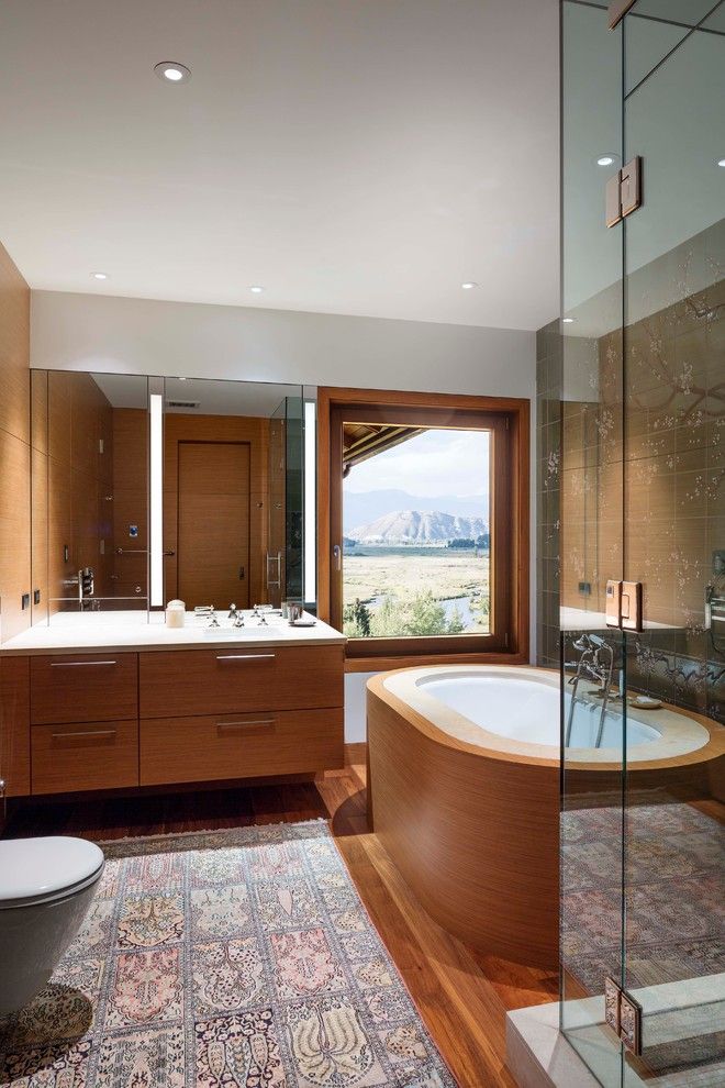 Exploratorium San Francisco for a Contemporary Bathroom with a Tub Surround and Mountain Retreat by Studio Becker  Bespoke Cabinetry & Millwork