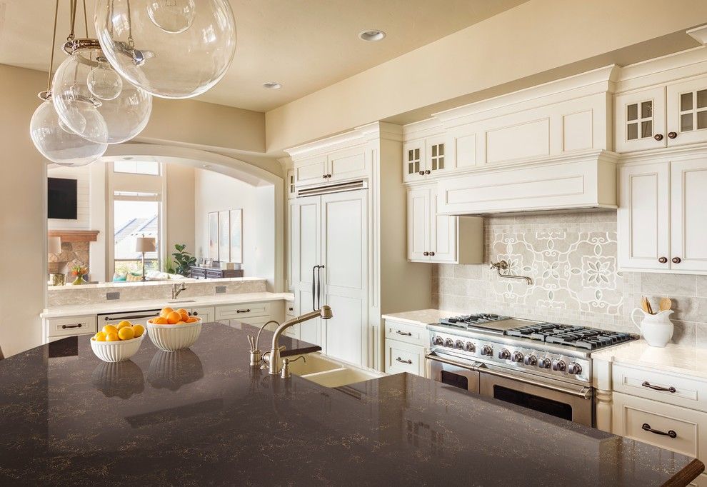 Eyebrow Arch for a Transitional Kitchen with a Transitional and Dupont Corian by Corian® Home Design