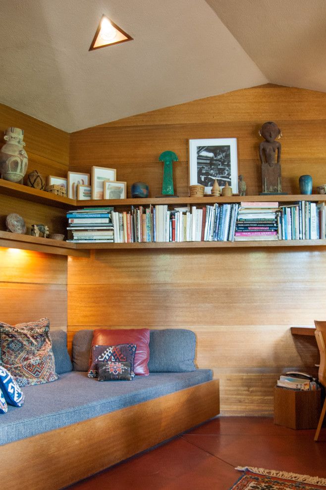 Falling Waters Frank Lloyd Wright for a Modern Home Office with a Mahogany and Houzz Tour: An Architectural Relic Thrives in the Heartland of Ohio by Adrienne Derosa