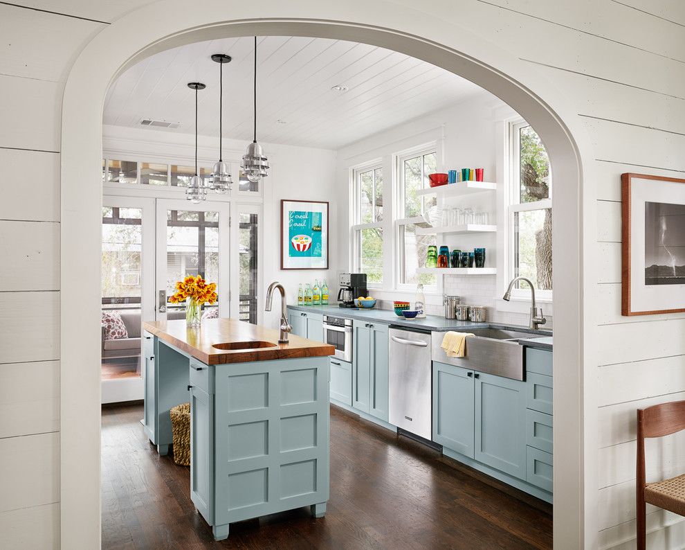 Fannin Tree Farm for a Farmhouse Kitchen with a Open Doorway and Foster Residence by Clayton&little Architects