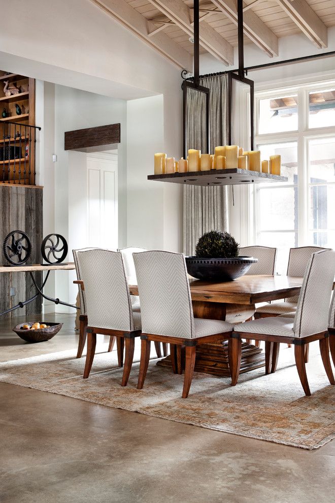 Farm Table Sf for a Traditional Dining Room with a Area Rug and Lake Austin by Luis Jauregui