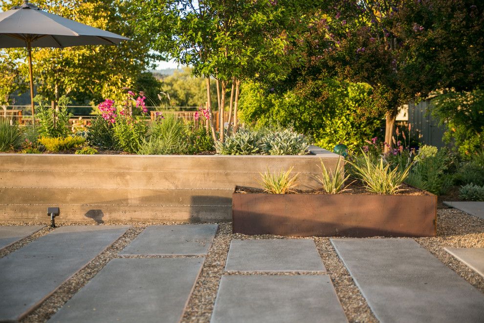 Farmstead St Helena for a Contemporary Landscape with a Corten Steel and St Helena by Envision Landscape Studio