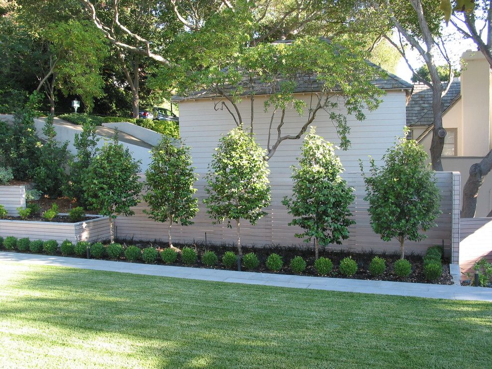 Fenceworks for a Contemporary Landscape with a Planter and Piedmont by Randy Thueme Design Inc.   Landscape Architecture