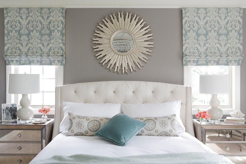 Feng Shui Front Door for a Transitional Bedroom with a Blue and Refined Beauty Brookhaven by Minhnuyet Hardy Interiors