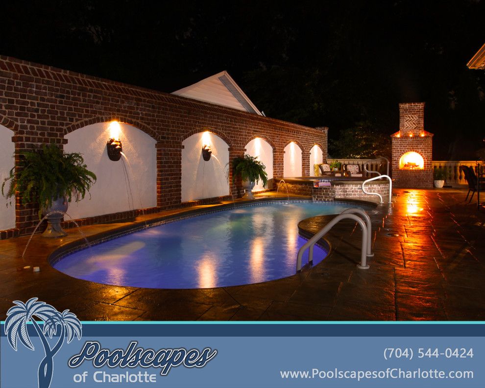 Fiberglass Specialties for a Traditional Pool with a Inground Pool and Traditional Swimming Pools by Poolscapes of Charlotte