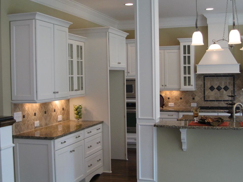 Firestone Cary Nc for a Traditional Kitchen with a White Maple Cabinets and #45 Cary, Nc Design for New Home Construction by Kim Johnson Interiors