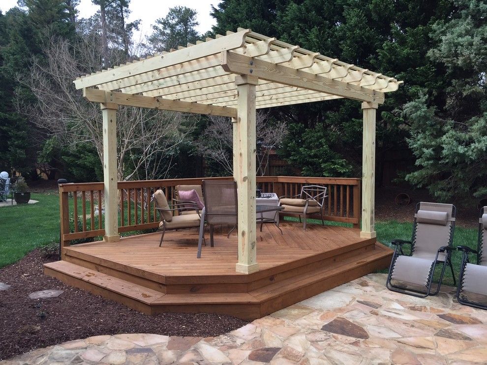 Firestone Raleigh Nc for a Traditional Spaces with a Design and Deck with Pergola in Raleigh, Nc by Archadeck of Raleigh Durham