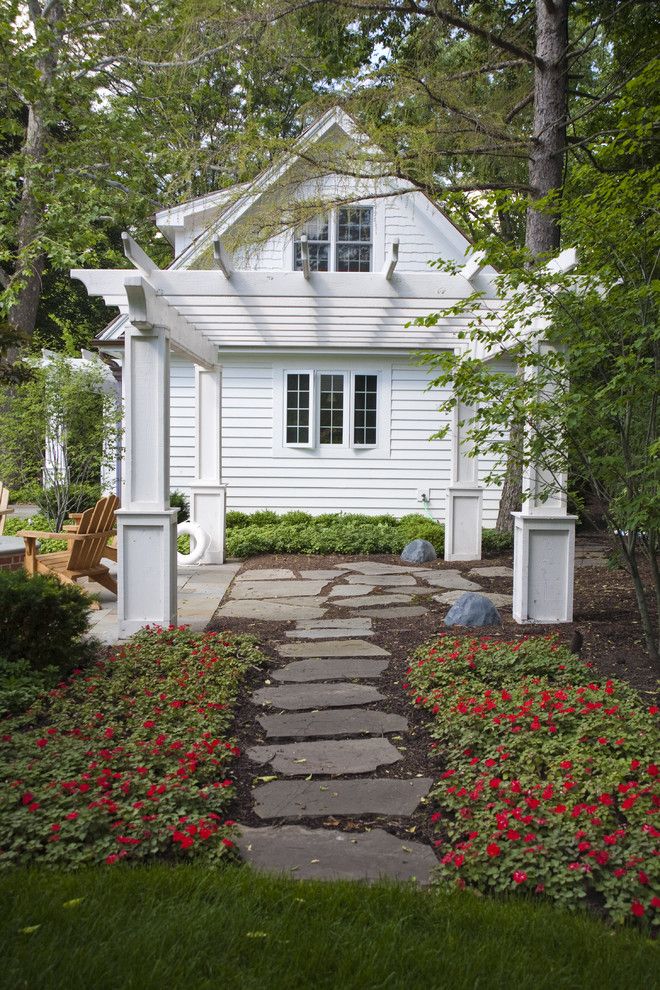 Flatstock for a Traditional Landscape with a Pavers and Pool House by Lellbach Builders