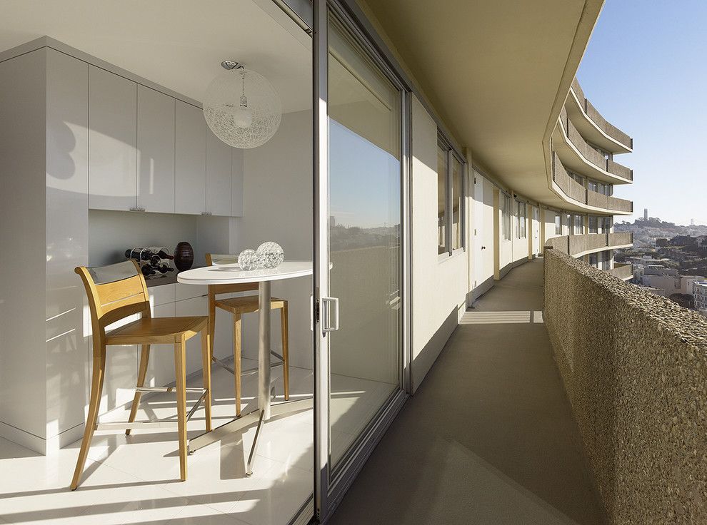 Fontana Theater for a Modern Dining Room with a Bar Table and Fontana Interior by Mark English Architects, Aia