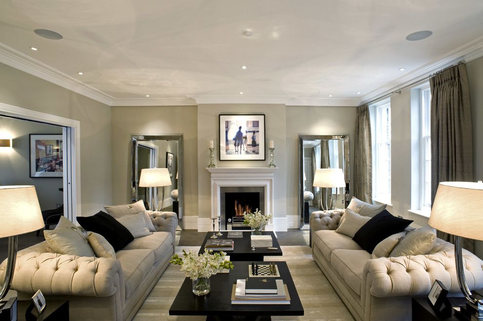 Free Blueprint Maker for a Transitional Living Room with a Fireplace and Roehampton Development by Inspired Dwellings