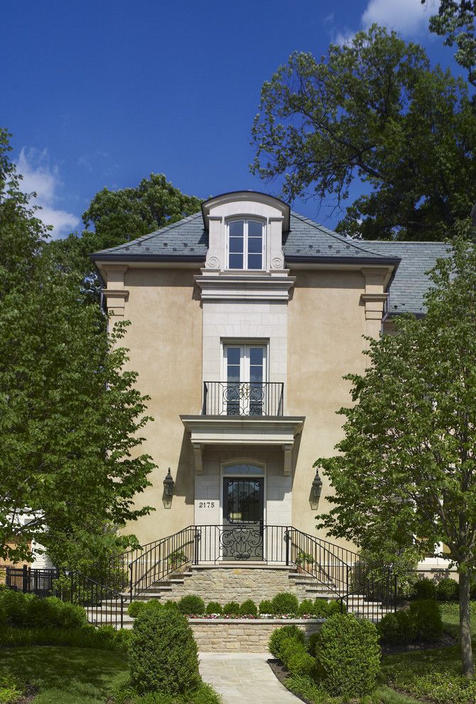 French Chateau for a Mediterranean Exterior with a Formal Entrance and Isle De France Town House by Barnes Vanze Architects, Inc