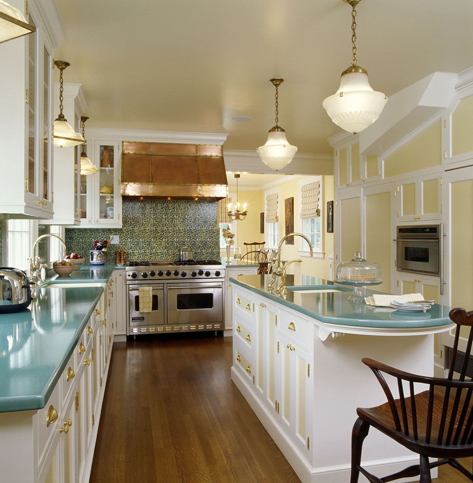 Front Range Lumber for a Traditional Kitchen with a Large Range and Colorful Kitchen by Felhandler/ Steeneken Architects