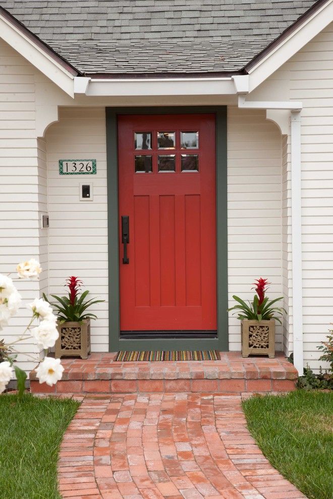 Frontroom Furnishings for a Traditional Entry with a Street Numbers and Cozy Cottage by Gatling Design