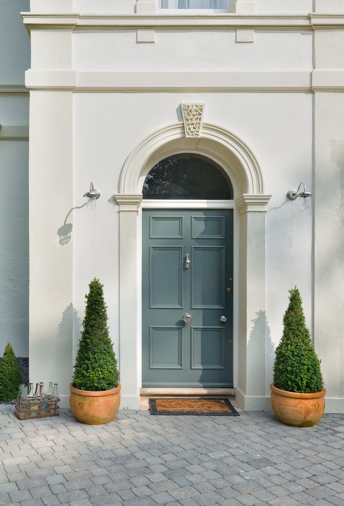 Frontroom Furnishings for a Transitional Entry with a Rennovated and Elmbrae by Colin Cadle Photography