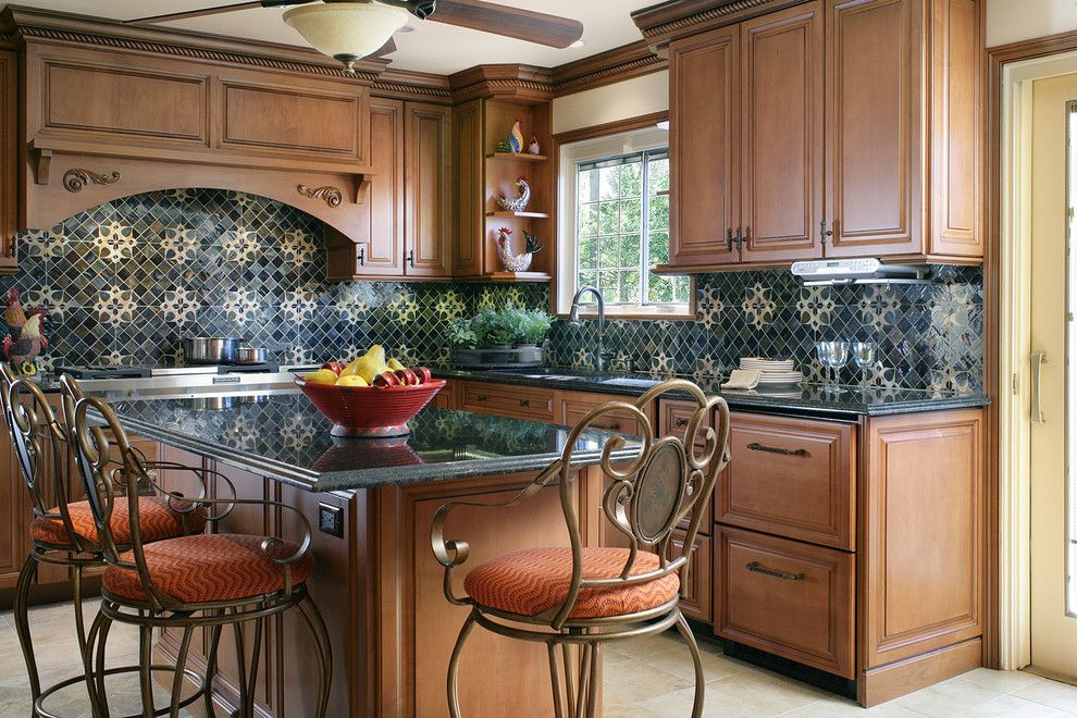 Fruit Flies in Kitchen for a Traditional Kitchen with a Filagree and Traditional Kitchen by Sheila Rich Interiors, Llc