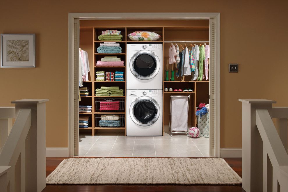 Gas Dryer vs Electric Dryer for a Modern Laundry Room with a Woven Area Rug and Frigidaire Appliances by Aj Madison