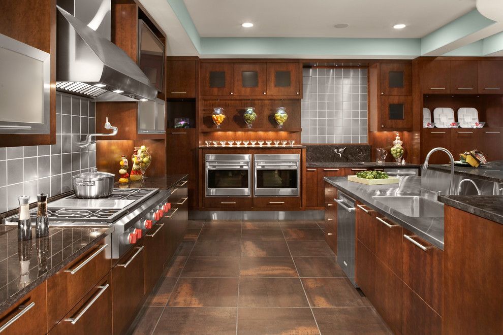 Gas Dryer vs Electric for a Contemporary Kitchen with a Vent Hood and Residential Interiors by Maguire Photo