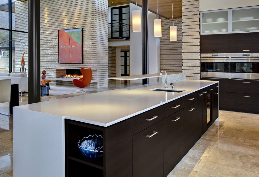 Gas vs Electric Dryer for a Contemporary Kitchen with a Open Floor Plan and Tucson Residence Kitchen by John Senhauser Architects