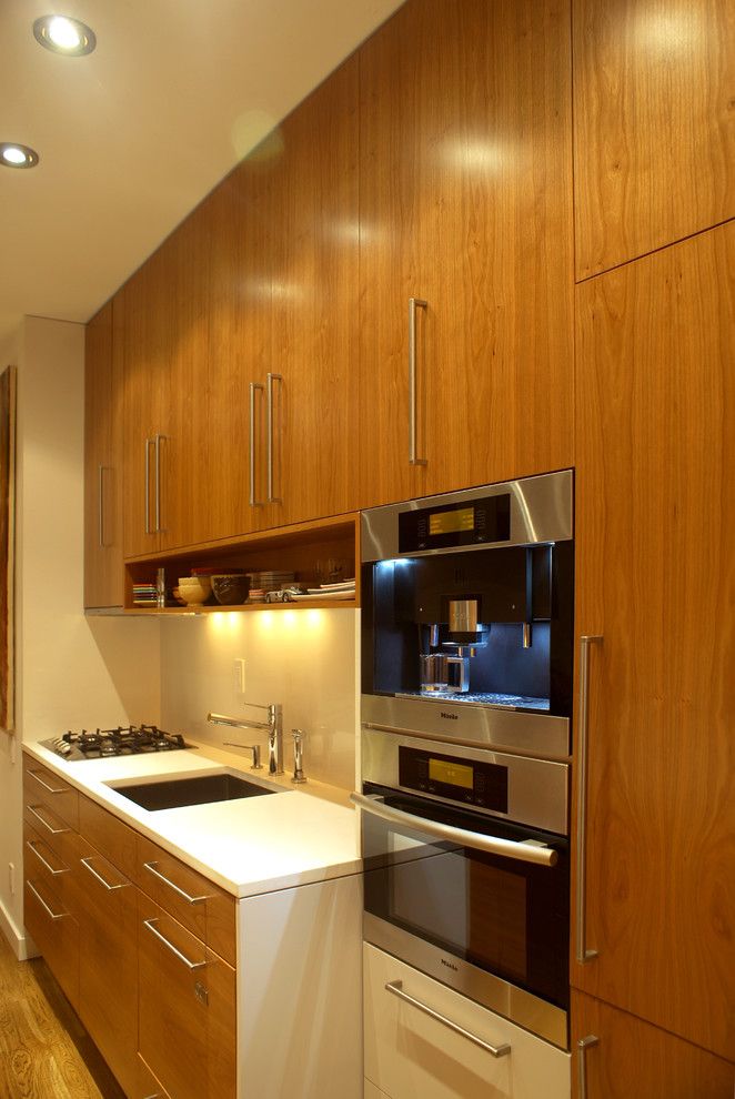 Gas vs Electric Dryer for a Modern Kitchen with a Wood Cabinets and Kitchen Ny by Wl Interiors