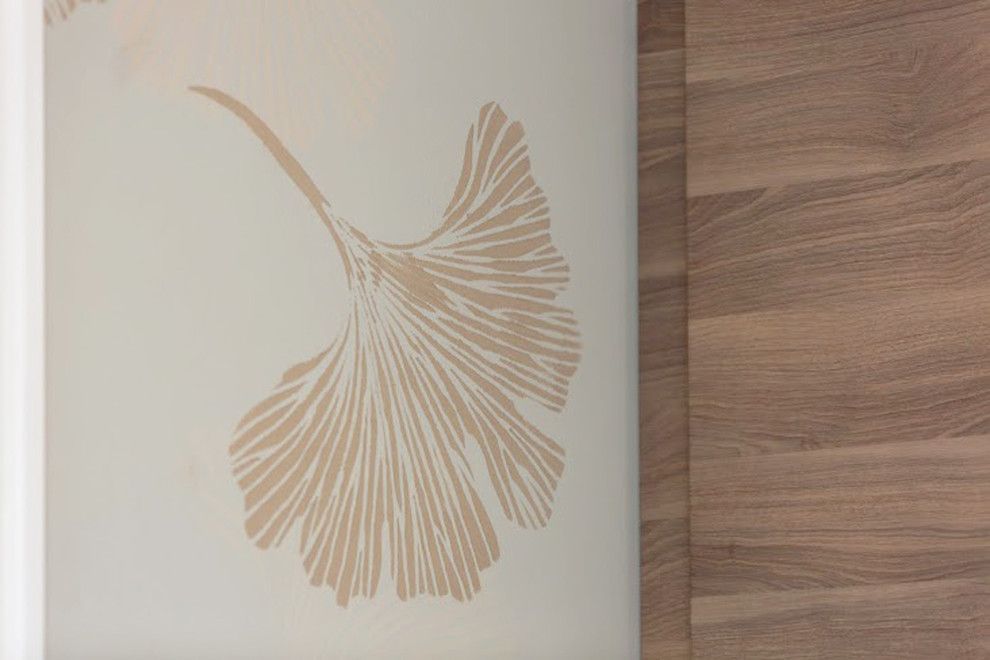 Ginkgo Leaves for a Midcentury Kitchen with a Mid Century Modern and Chinese Ginkgo Stenciled Kitchen by Janna Makaeva/cutting Edge Stencils