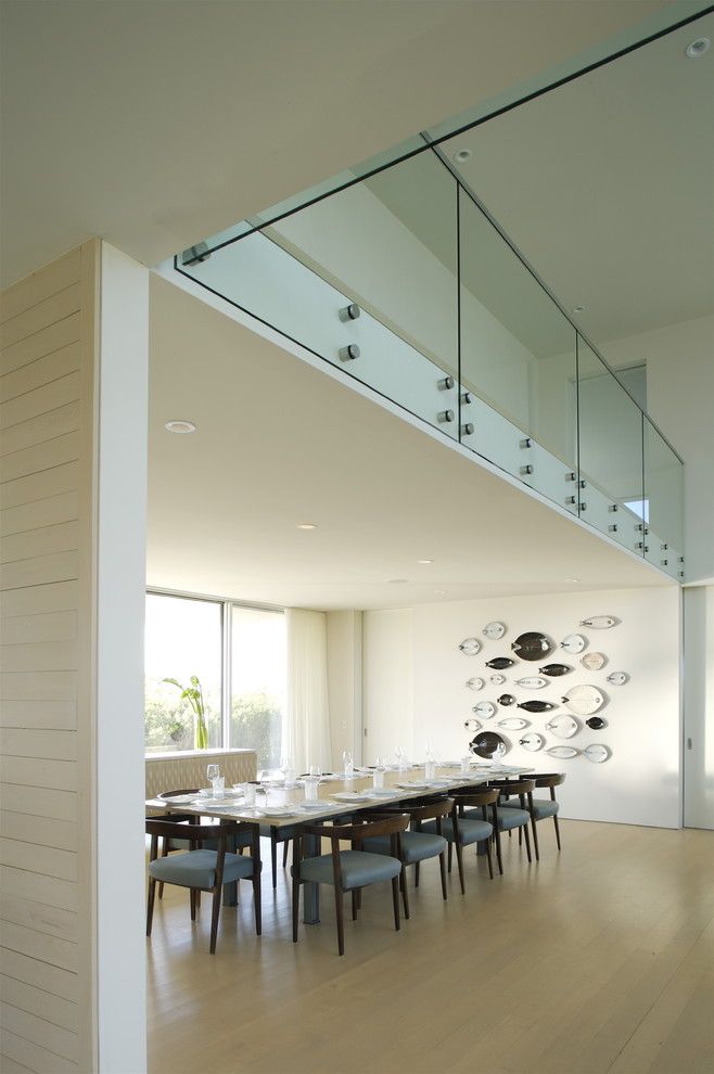 Glass House New Canaan for a Modern Dining Room with a Natural Wood and Flying Point Residence by Stelle Lomont Rouhani Architects