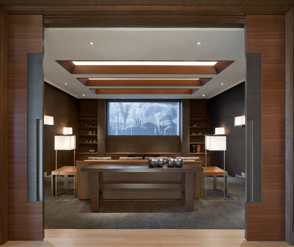 Glen Cove Theater for a Southwestern Home Theater with a Southwestern and Architect: Jon C Bernhard by Swaback Partners, Pllc