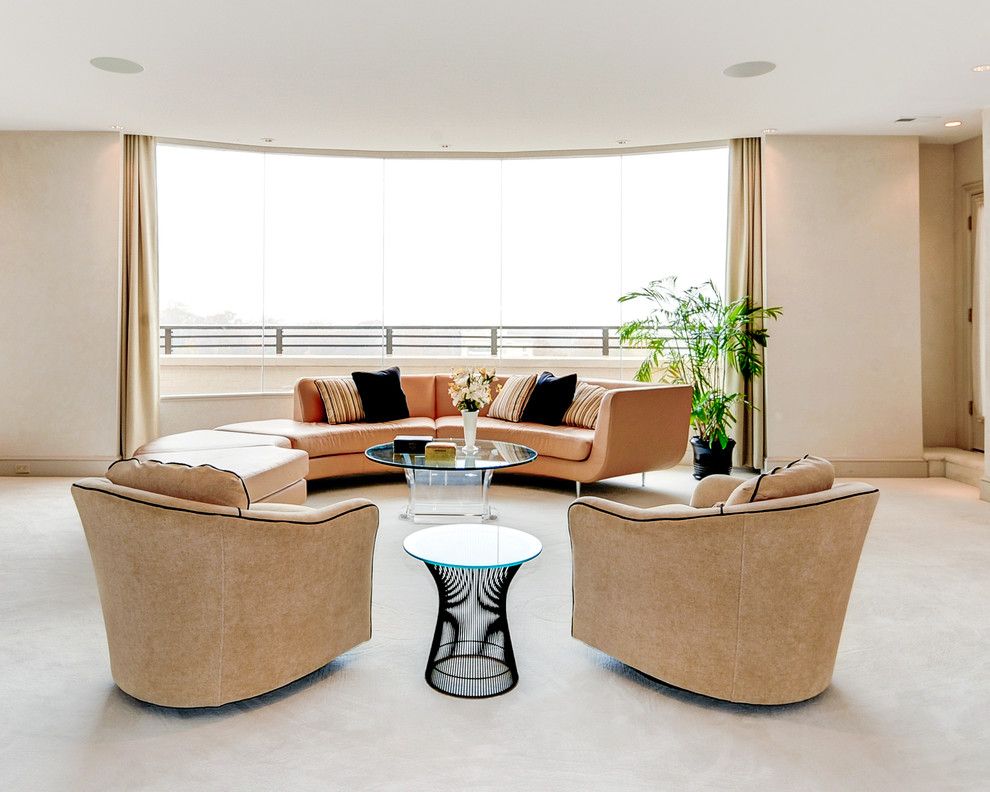 Goldsteins Furniture for a Transitional Living Room with a Curtains and Penthouse by Bart Goldstein Interior Design