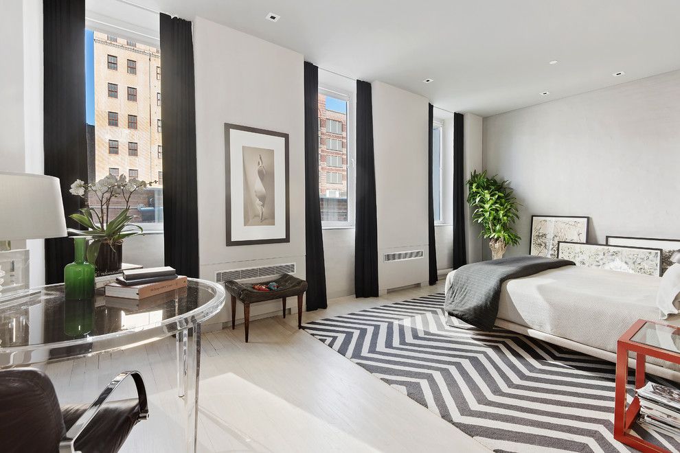 Gotham Lighting for a Contemporary Bedroom with a Custom Closets and 545 West 20th Street | $6,995,000 by the Noble Black Team at Douglas Elliman