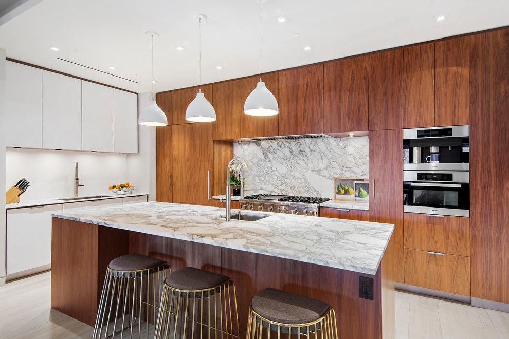 Gotham Lighting for a Contemporary Kitchen with a Custom Design and 545 West 20th Street | $6,995,000 by the Noble Black Team at Douglas Elliman