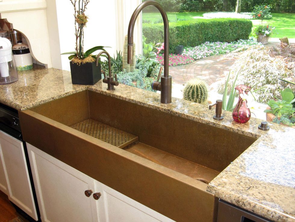 Goulds Discount Medical for a Eclectic Kitchen with a Waterstone Plp and Huge Copper Sink and a Kitchen with a View, Featuring a Copper Sinks by Rachiele by Rachiele, Llc