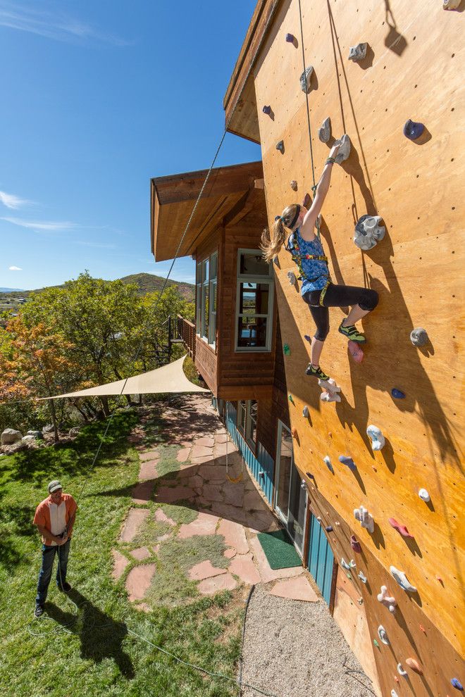 Great Wall Edmond Ok for a Contemporary Exterior with a Wood Climbing Wall and Wagner Residence by Wagner Design Studio