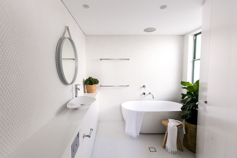 Green Thumb Ventura for a Contemporary Bathroom with a Coastal and Manly Penthouse by C+M Studio