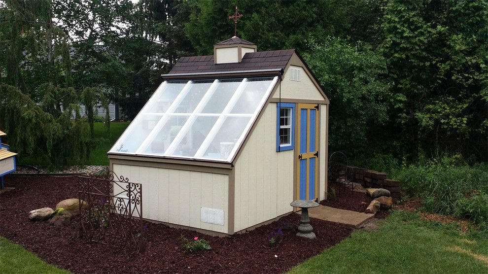 Green Thumb Ventura for a Contemporary Shed with a Bush and Greenhouse Shed / Solar Building by Backyard Buildings