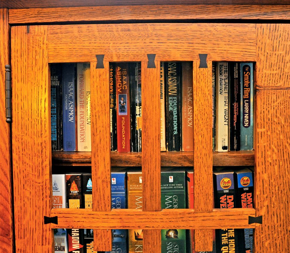 Gustav Stickley for a Eclectic Spaces with a Bookcase and Arts and Crafts Book Case by Srq Woodworks Co.