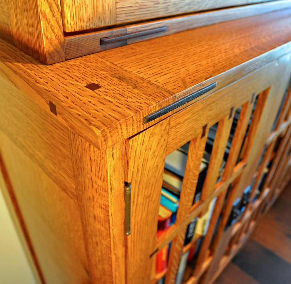 Gustav Stickley for a Eclectic Spaces with a Oak and Arts and Crafts Book Case by Srq Woodworks Co.