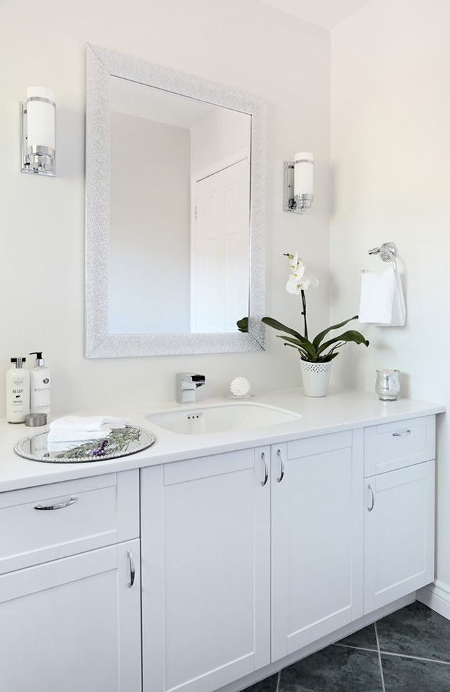 Habitat for Humanity Charlottesville for a Transitional Spaces with a Bathroom Mirrors and Oakville Project: 3 Bathroom Facelift by Sanura Design