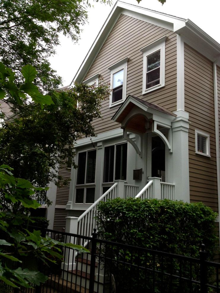 Hardie Trim for a Victorian Exterior with a White Window Trim and Victorian Style Home   Chicago, Il in James Hardie Siding & Trim by Siding & Windows Group Ltd