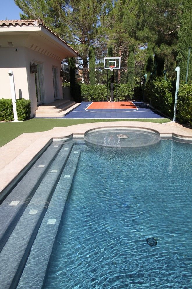 Harmony Homes Las Vegas for a Contemporary Spaces with a Backyard Basketball and Snapsports Las Vegas Backyard Basketball Court by Snapsports of Las Vegas/vegas Game Courts