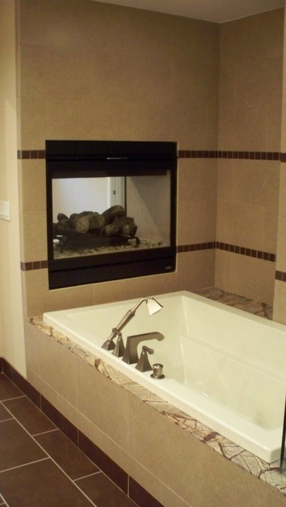 Hatfield Pool for a Traditional Bathroom with a Master Fireplace and Bathrooms by Hatfield Builders & Remodelers