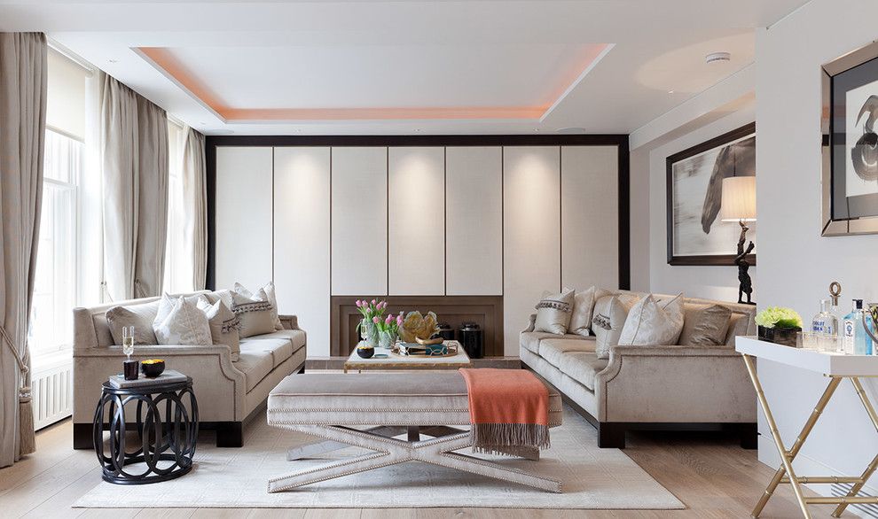 Havenly for a Contemporary Living Room with a Cove Lighting and Lowndes Square, Knightsbridge by Taylor Howes Designs