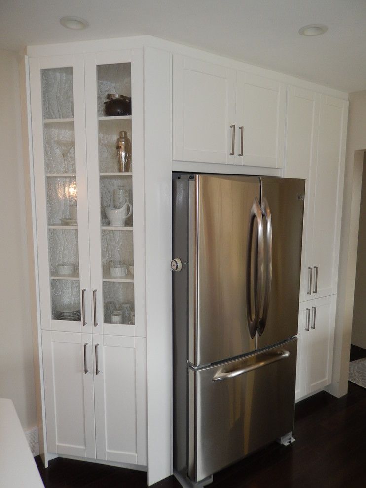 Hawthorne Appliances for a Transitional Kitchen with a White Countertop and Transitional   White Lacquer by Hawthorne Kitchens