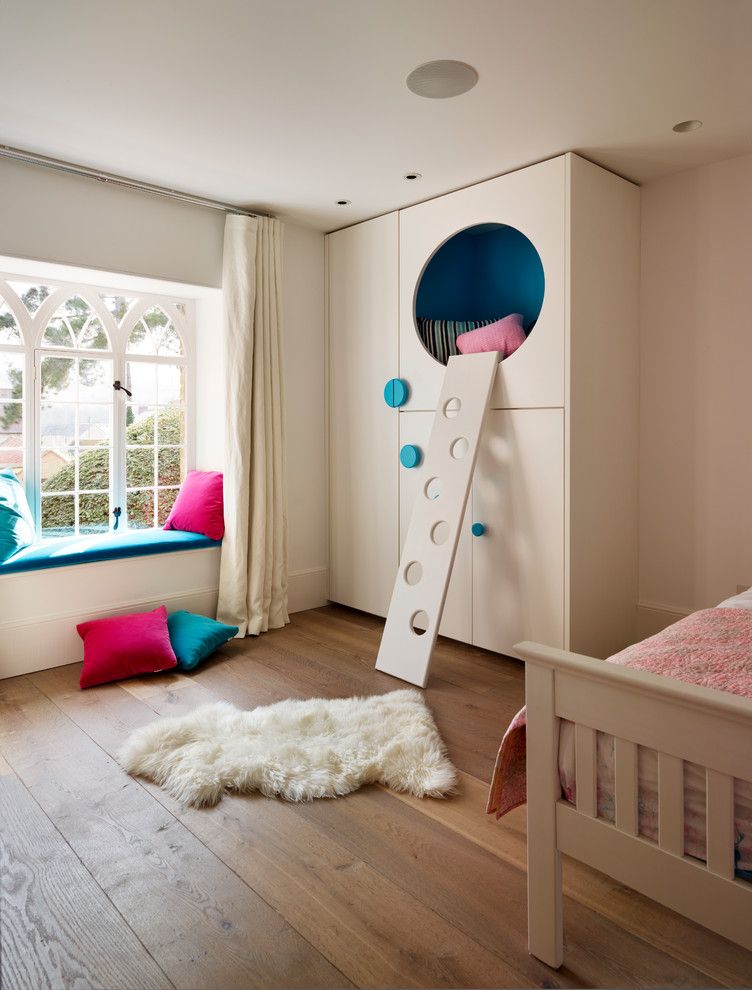 Hideaway Storage for a Contemporary Kids with a Cubby Hole and Teddy Edwards Bespoke Children's Room Furnitures by Teddy Edwards