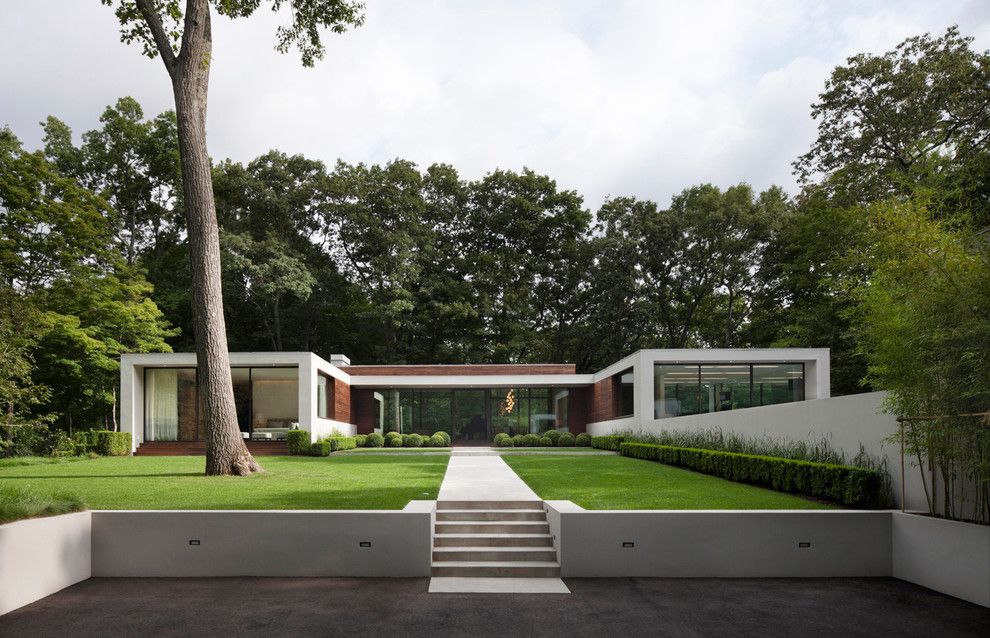 Hilton Garden Inn Windsor Ct for a Modern Exterior with a Oversized Windows and New Canaan Residence by Specht Architects